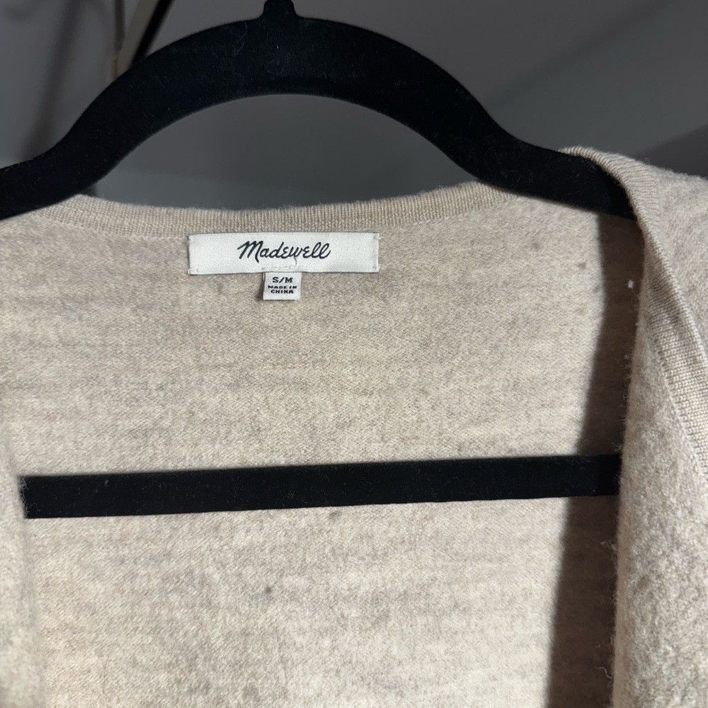Madewell Striped Boiled Wool 100% Merino Wool Meridian Cardigan Size S/M - Picture 4 of 8